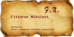 Fitterer Nikolett névjegykártya