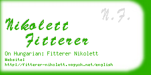 nikolett fitterer business card